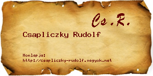 Csapliczky Rudolf névjegykártya