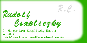 rudolf csapliczky business card